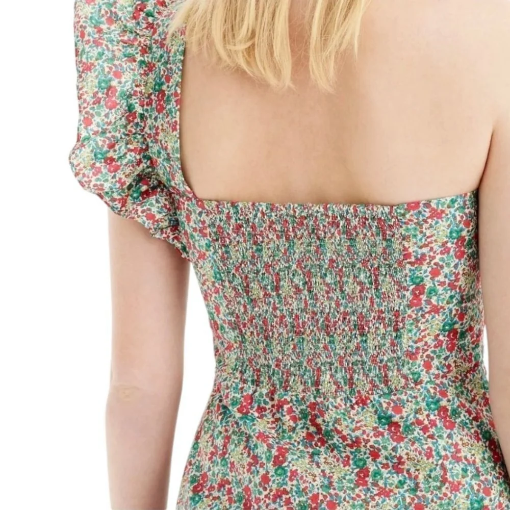 J. Crew x Liberty Print Georgina Ruffled Floral Dress Women's Sz 14